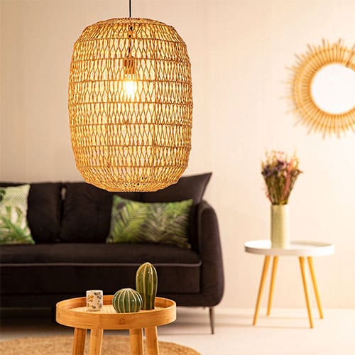 Suspension BORA (D40cm) en matière naturelle