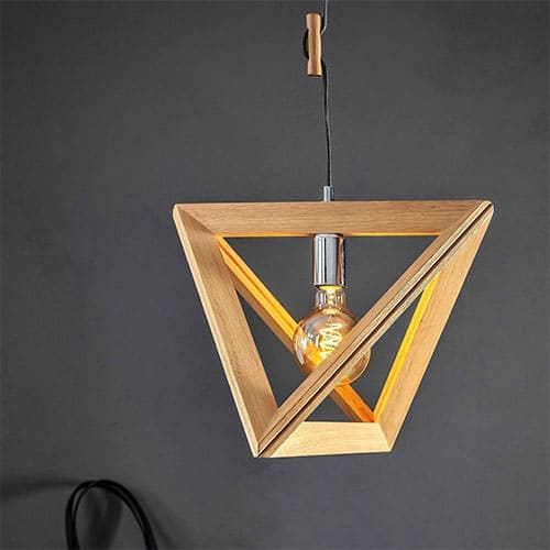 Suspension TRIGONON en bois naturel