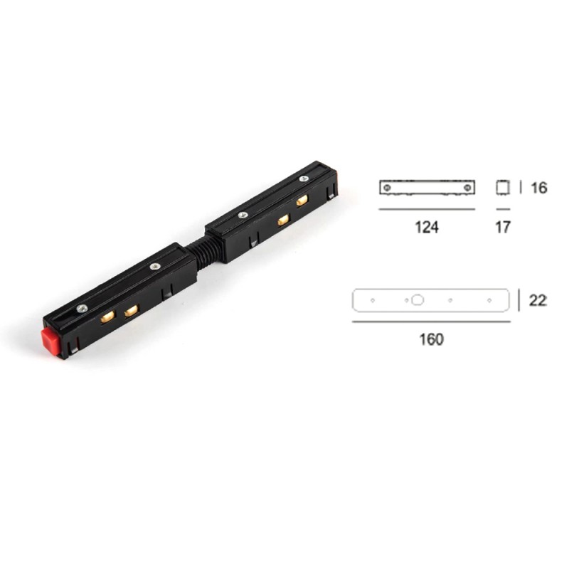 raccord alimentation novolight pour rail magnétic,noir