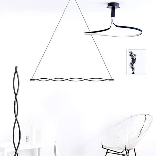 Plafonnier design LED WONDERFUL en métal noir mat