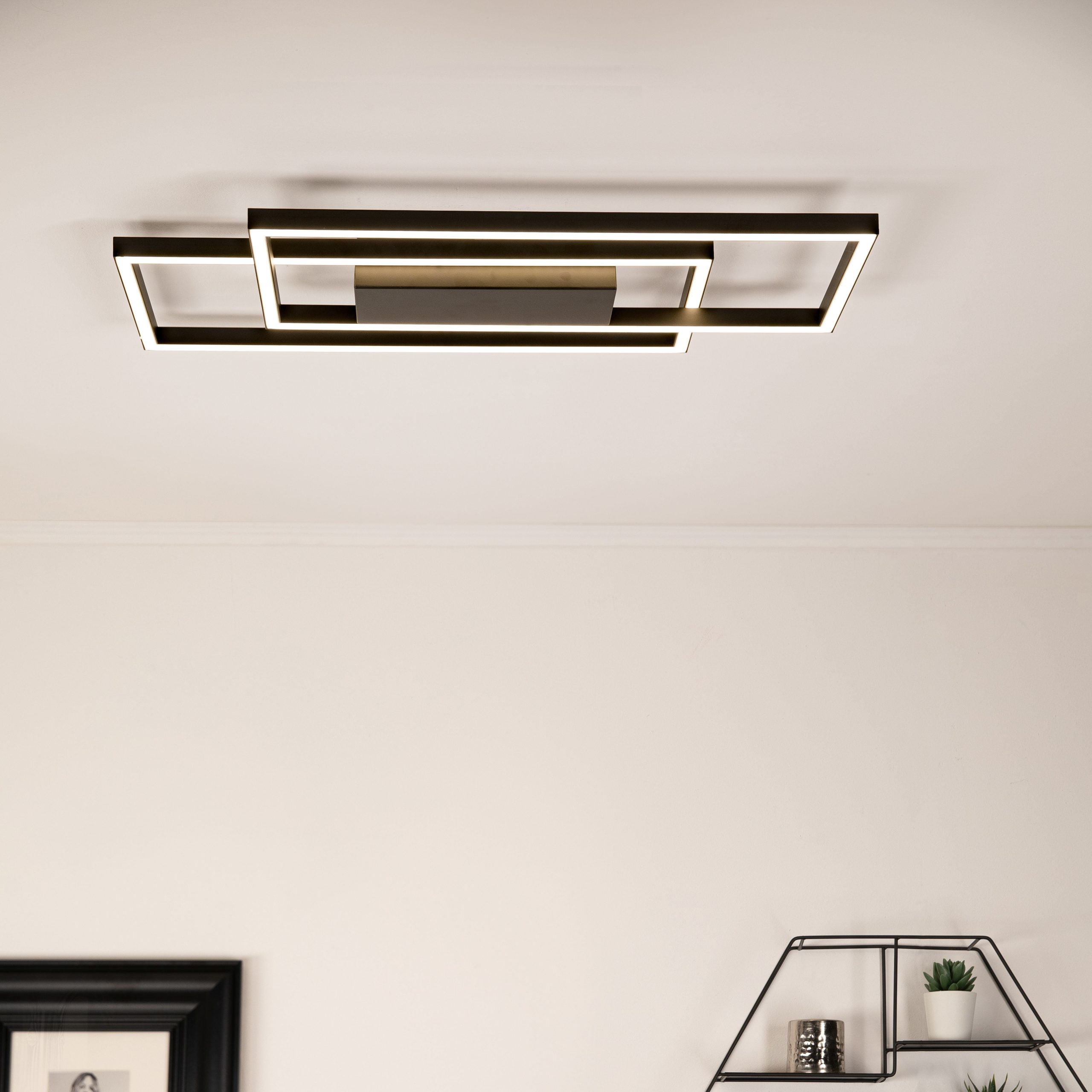 Plafonnier Keria Lines rectangle 40w (3000k) 65cm,noir