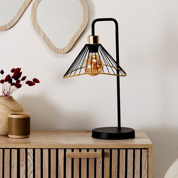 lampe a poser effet corde tresse