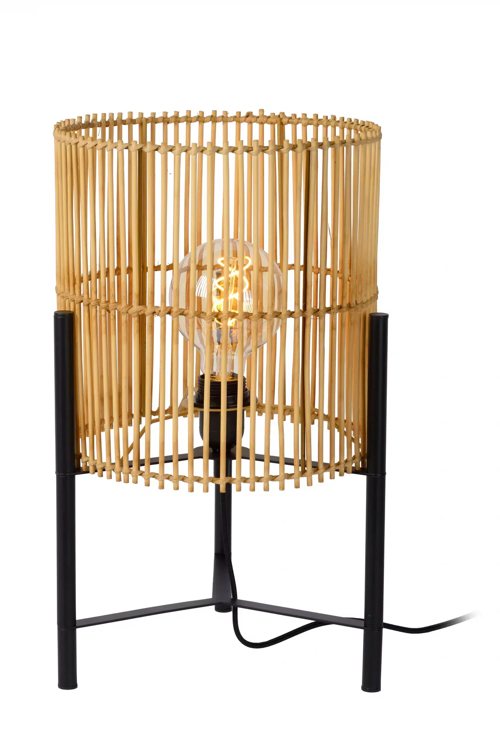 Lampe de table Lucide Jantine 1xE27,bois clair