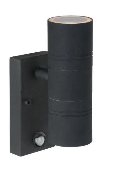 Applique Lucide Arne + PIR 2xGU10/5w (2700k) IP44,noir