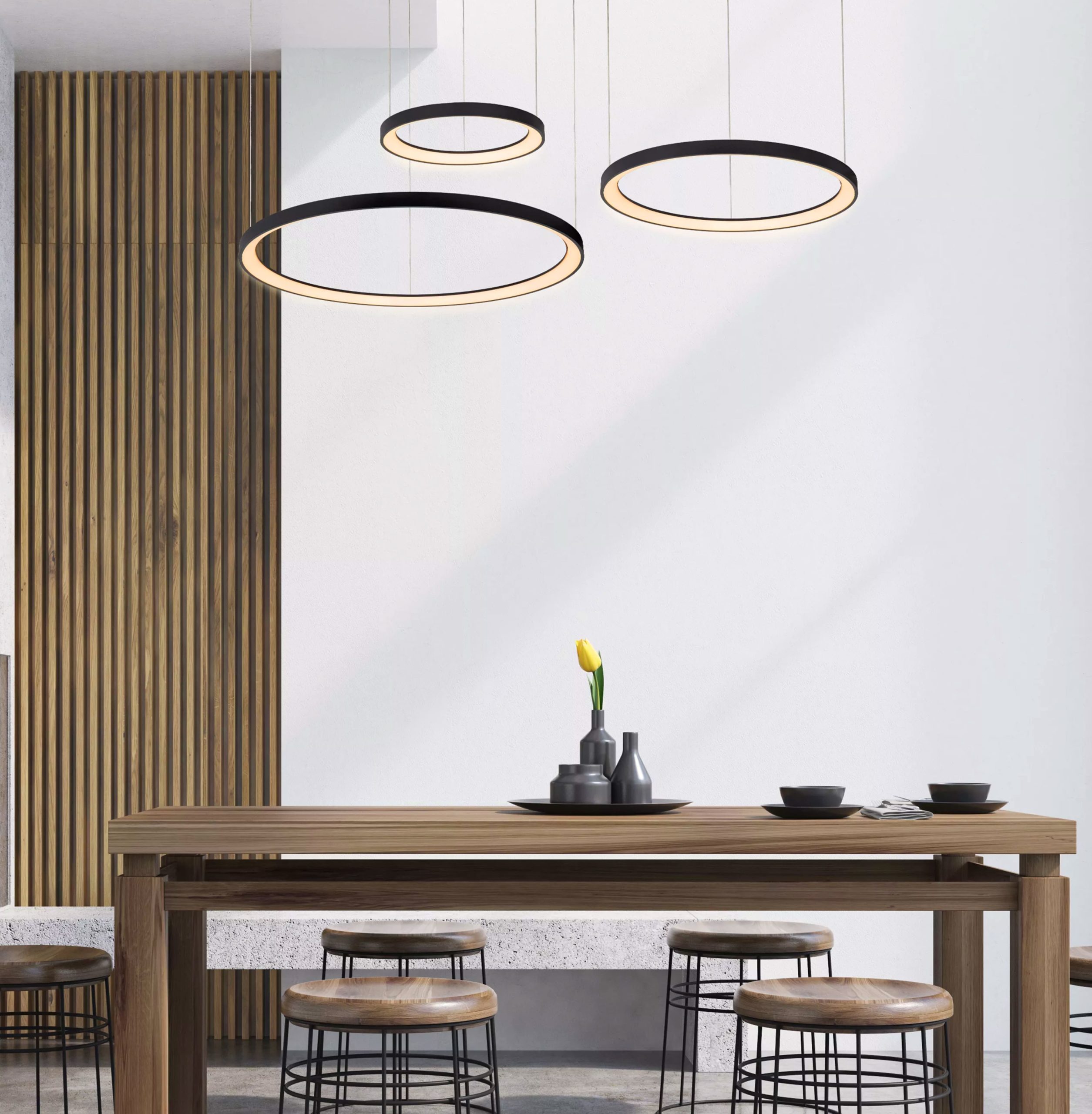 Suspension Lucide dimmable Vidal 120w (2700k) 78cm,noir