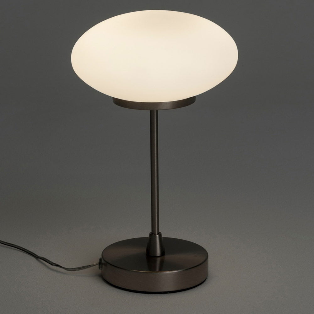 lampe à variateur tactile led jap blanche en nickel satiné
