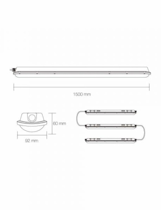 reglette etanche porto 150cm