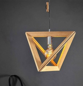 Suspension TRIGONON en bois naturel