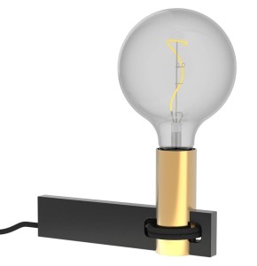 pied de lampe nerve en aluminium noir et métal laiton