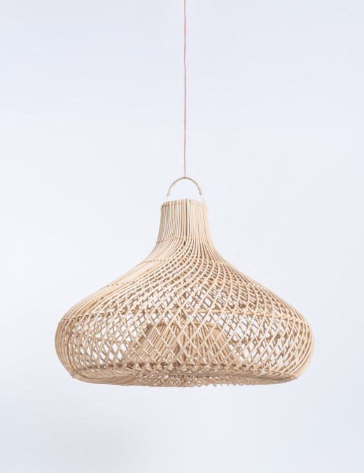 Abat-jour pour suspension Orga,rotin naturel