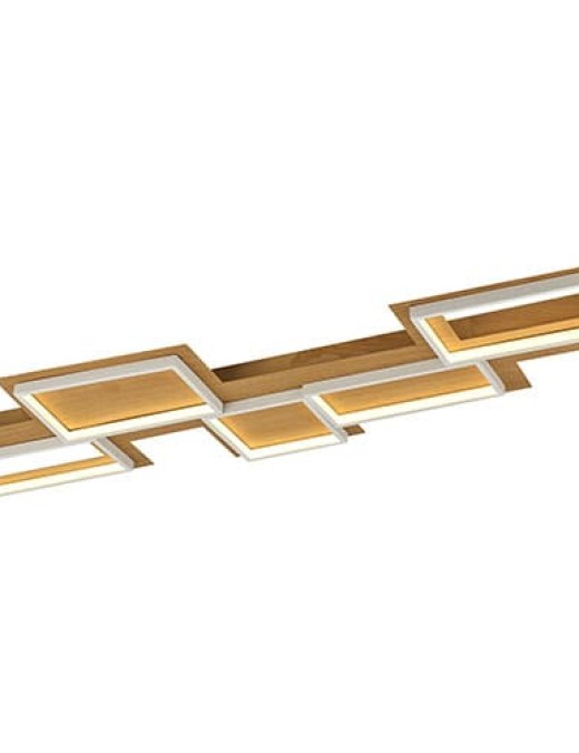 Plafonnier LED SQUARED en métal effet bois