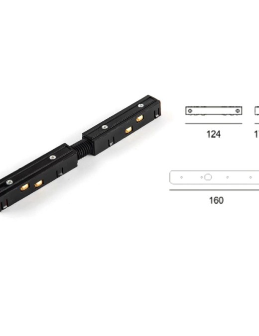 raccord alimentation novolight pour rail magnétic,noir