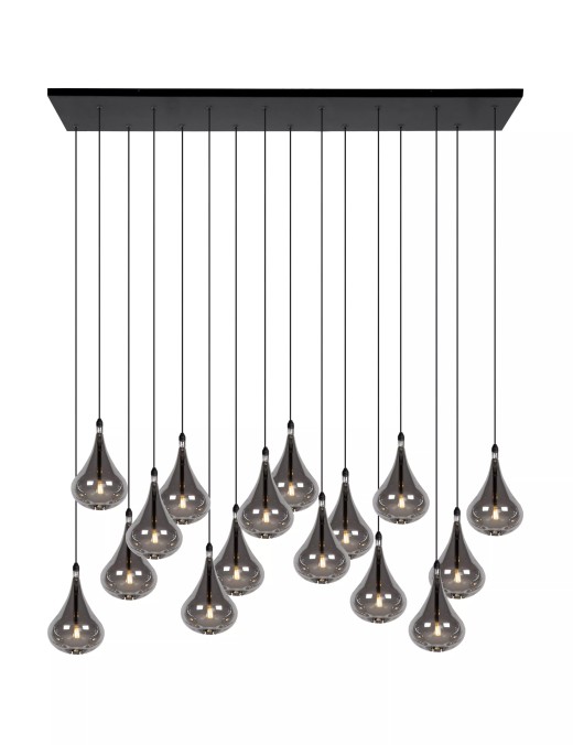 Suspension barre Lucide Tears 16xG4/1.5w (3000k) 102cm,noir