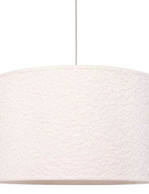 Suspension BOUCLE en Bois de Chêne et Tissu Blanc