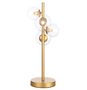 lampe à poser bead en métal doré et verre