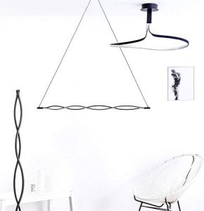 Plafonnier design LED WONDERFUL en métal noir mat