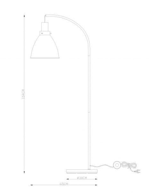 Lampadaire Keria Tanka 1xE27 H155cm,noir/bois