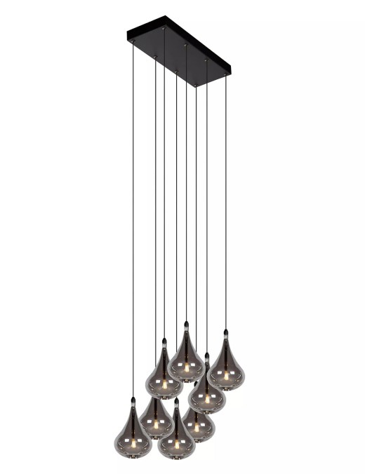 Suspension barre Lucide Tears 16xG4/1.5w (3000k) 102cm,noir
