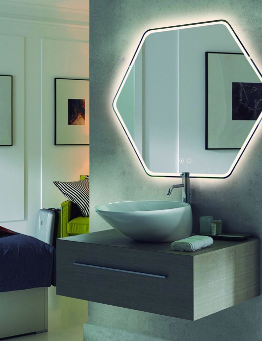 Miroir led Focco Colette 12w+15w 790x700mm (4000k) IP44