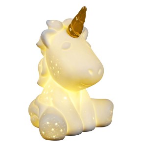 lampe mini licorne led en porcelaine blanc