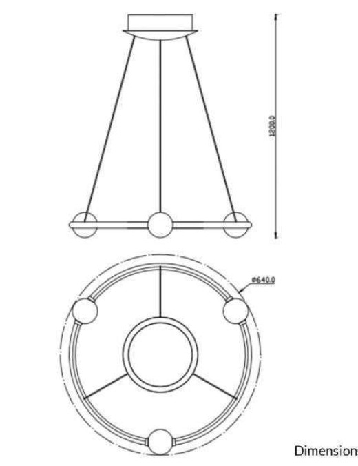Suspension Keria Arty 36w (3000k) 64cm,rose/doré