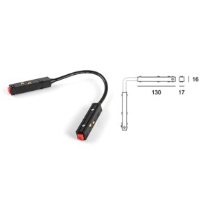 raccord alimentation souple pour rail magnétic,noir