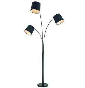 Lampadaire salon SAVIO noir en métal et tissu