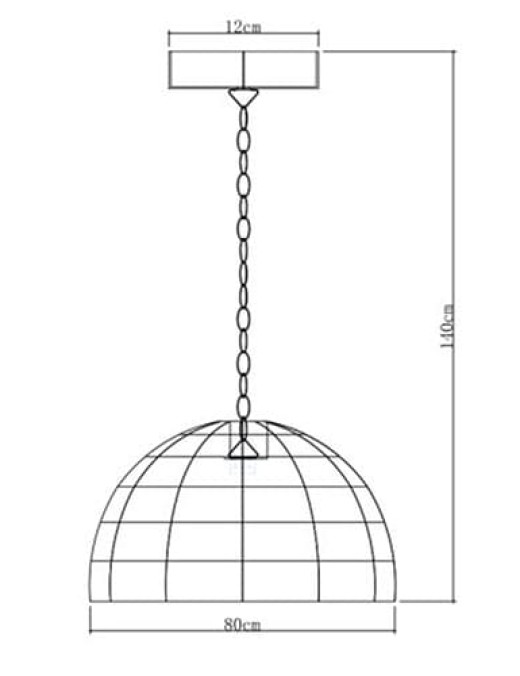 Suspension BALI (D80cm) noire en matière naturelle