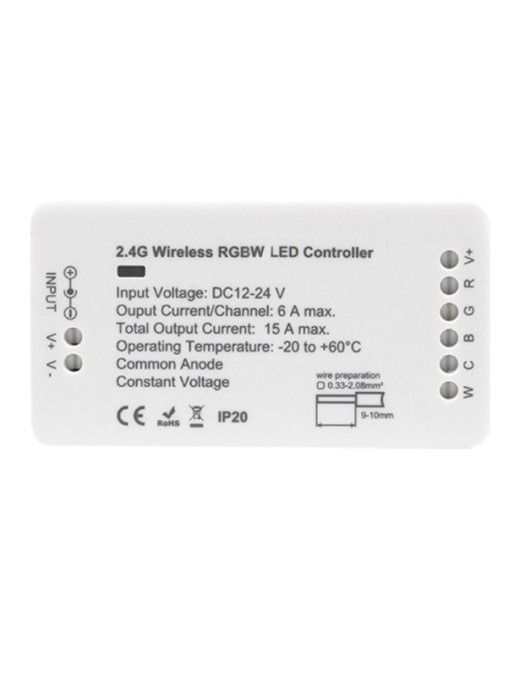 Controleur ruban led RGB+CCT 12-24v Max 6A 2.4G dimmable