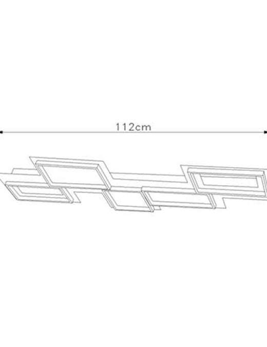Plafonnier LED SQUARED en métal effet bois