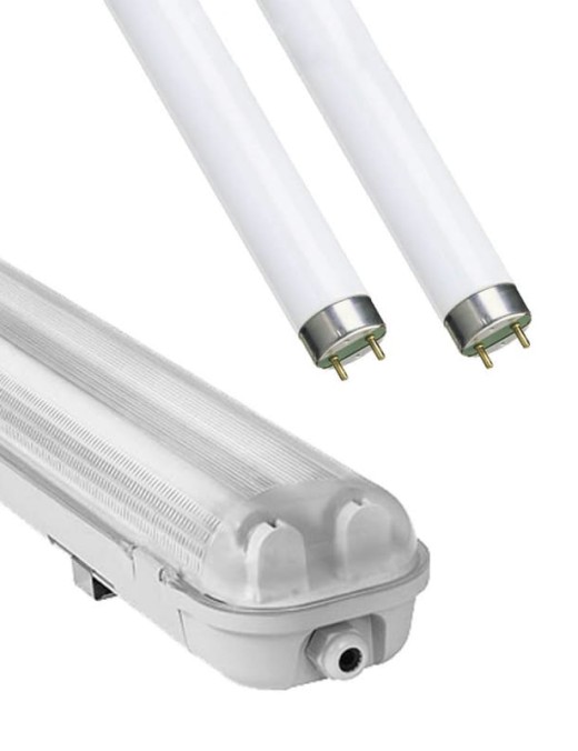 reglette etanche double + tubes