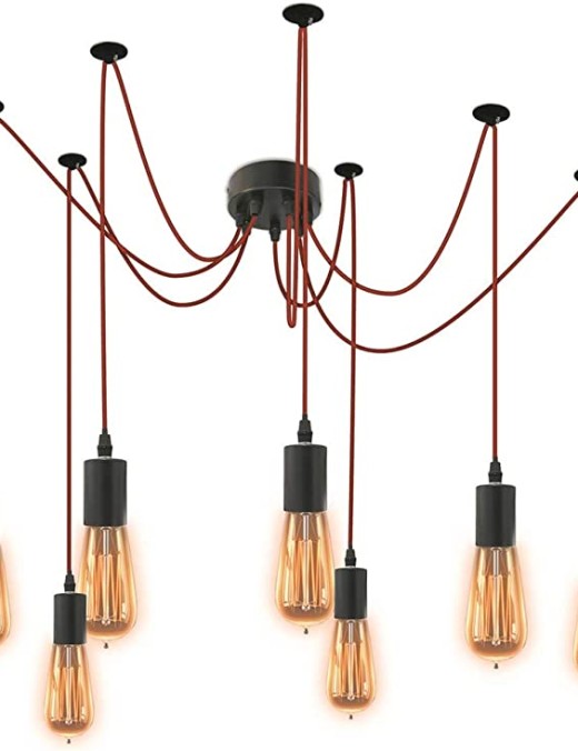 Suspension Araignée LA12093 7L Modulable Rouge