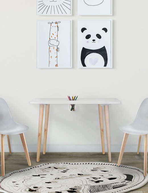 table avec pot à crayons gribouille m1