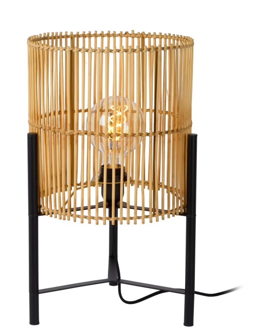 Lampe de table Lucide Jantine 1xE27,bois clair