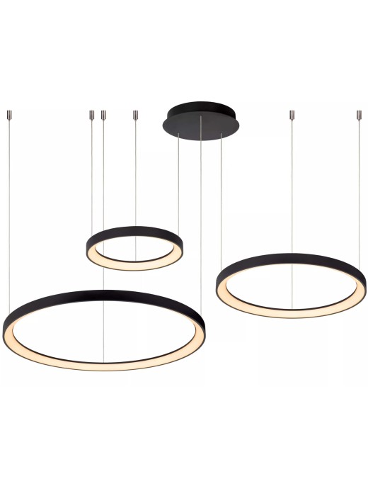 Suspension Lucide dimmable Vidal 120w (2700k) 78cm,noir