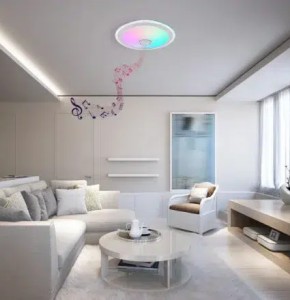 Plafonnier led Globo bluetooth Dunny 24w RGB+W 43cm,blanc
