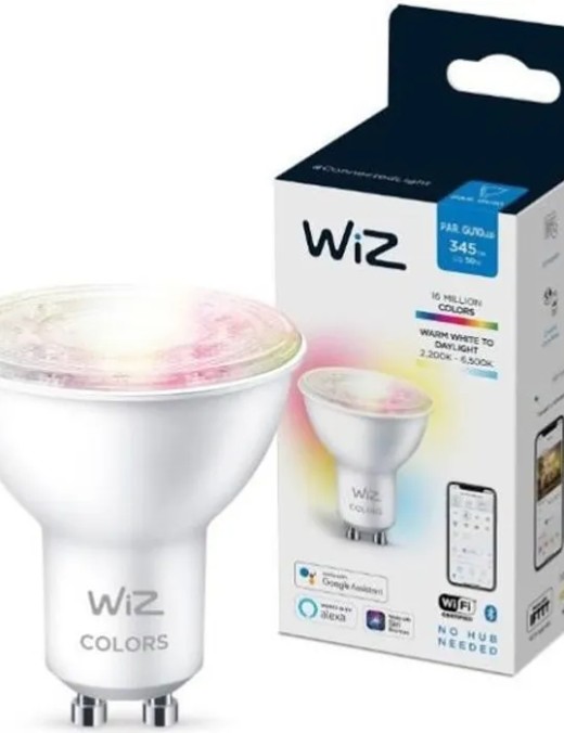 ampoule led wiz connecté wifi gu10 5w 345lm (rgb+cct)