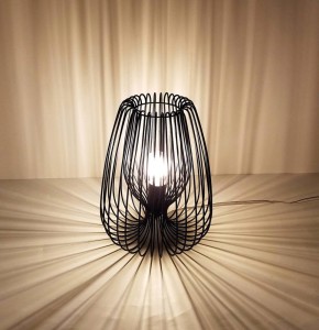 lampe de salon design glasgow noir mate en métal