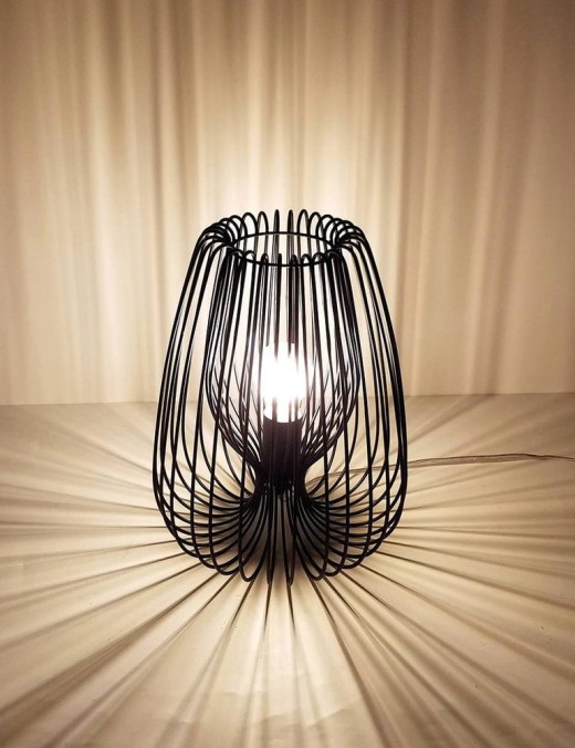 lampe de salon design glasgow noir mate en métal