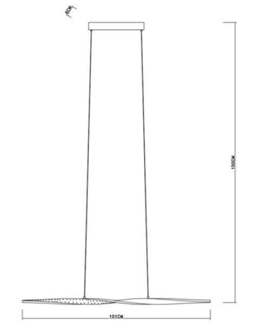 Suspension Keria Fluid 34w (3000k) 101cm,blanc