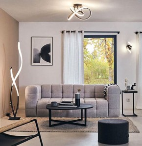 Applique murale design LED WONDERFUL en métal noir mat