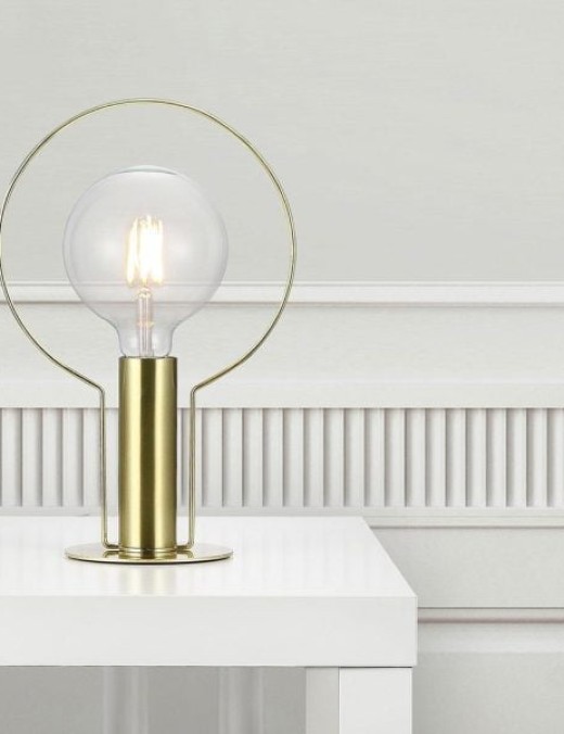 lampe de table dean avec halo en métal doré