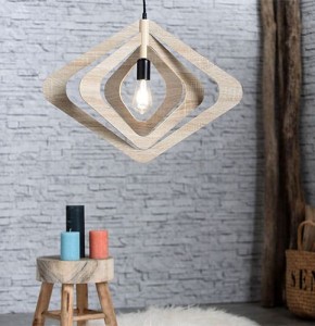 Suspension design KOTO en fibres de bois clair