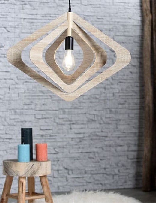 Suspension design KOTO en fibres de bois clair