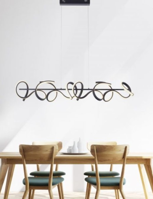 suspension leuchten symply dim curl 10w (3000k) 99cm,noir