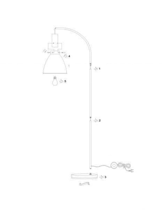 Lampadaire Keria Tanka 1xE27 H155cm,noir/bois