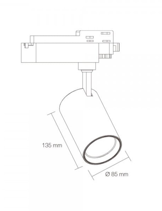 projecteur sur rail novolight triphasé 35w,blanc
