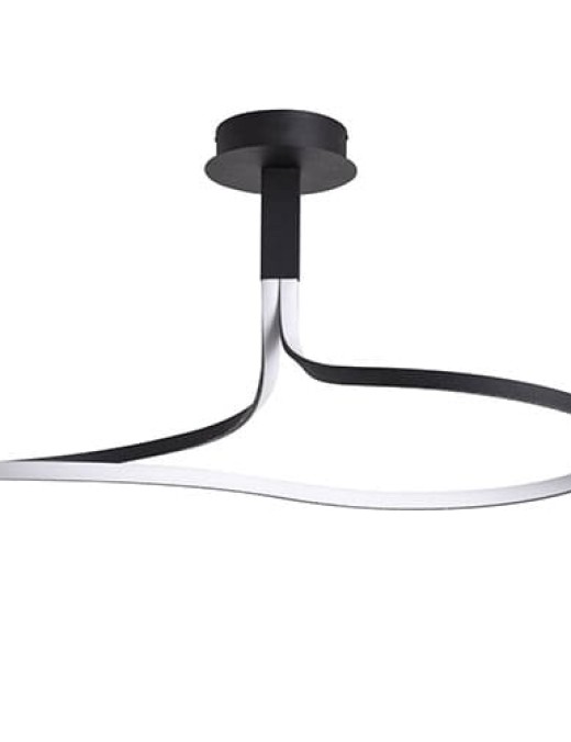 Plafonnier design LED WONDERFUL en métal noir mat