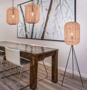 Lampadaire Trio Runa 1xE27 H150cm,naturel