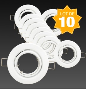 LOT DE 10 SUPPORT DE SPOT ENCASTRABLE GU10